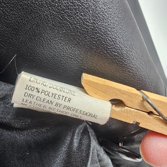 VTG Bagatelle 100% Leather Biker Moto Coat Large Goth Grunge Matrix Mob Wife - Picture 5 of 7